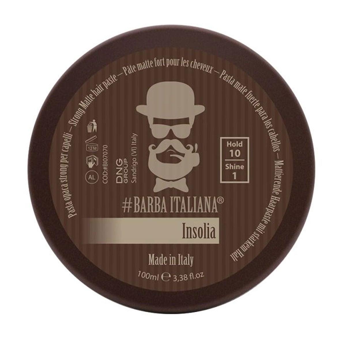 Чоловіча матова паста для укладання волосся Barba Italiana Insolia Pasta Сильна фіксація, 100 мл